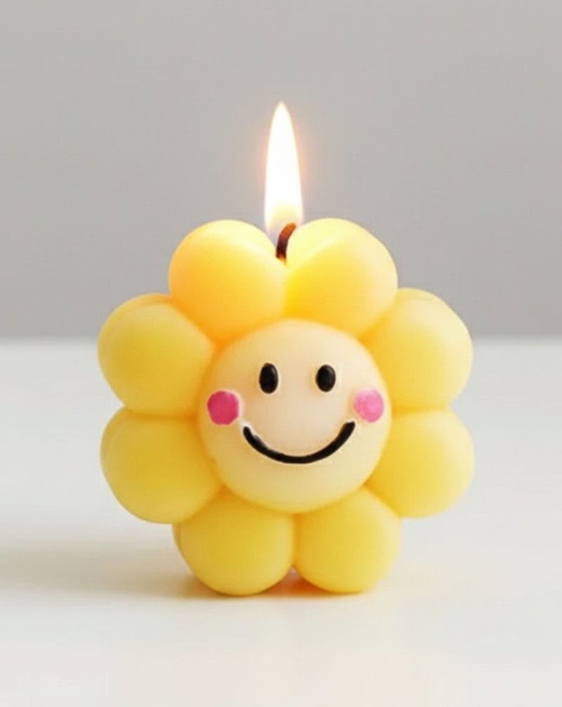 Smiley Flower Candle