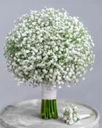 White Baby's Breath Bridal Bouquet - Image 2