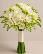 White Freesia Bridal Bouquet - Image 2