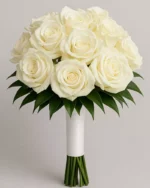 White Rose Bridal Bouquet - Image 2