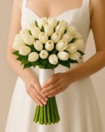 White Tulip Bridal Bouquet