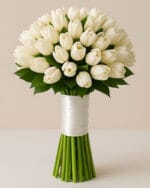 White Tulip Bridal Bouquet - Image 2