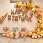 Rose Gold Radiance Birthday Balloon Setup