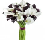Burgundy and White Calla Lily Bridal Bouquet