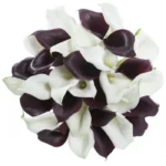 Burgundy and White Calla Lily Bridal Bouquet - Image 2
