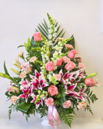 pink sympathy basket