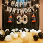 Silver Birthday Balloon Decoration Set