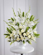 white sympathy basket