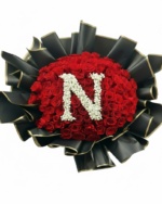 100 Red Roses with Custom Initial Bouquet