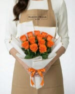 12 Orange Roses Bouquet