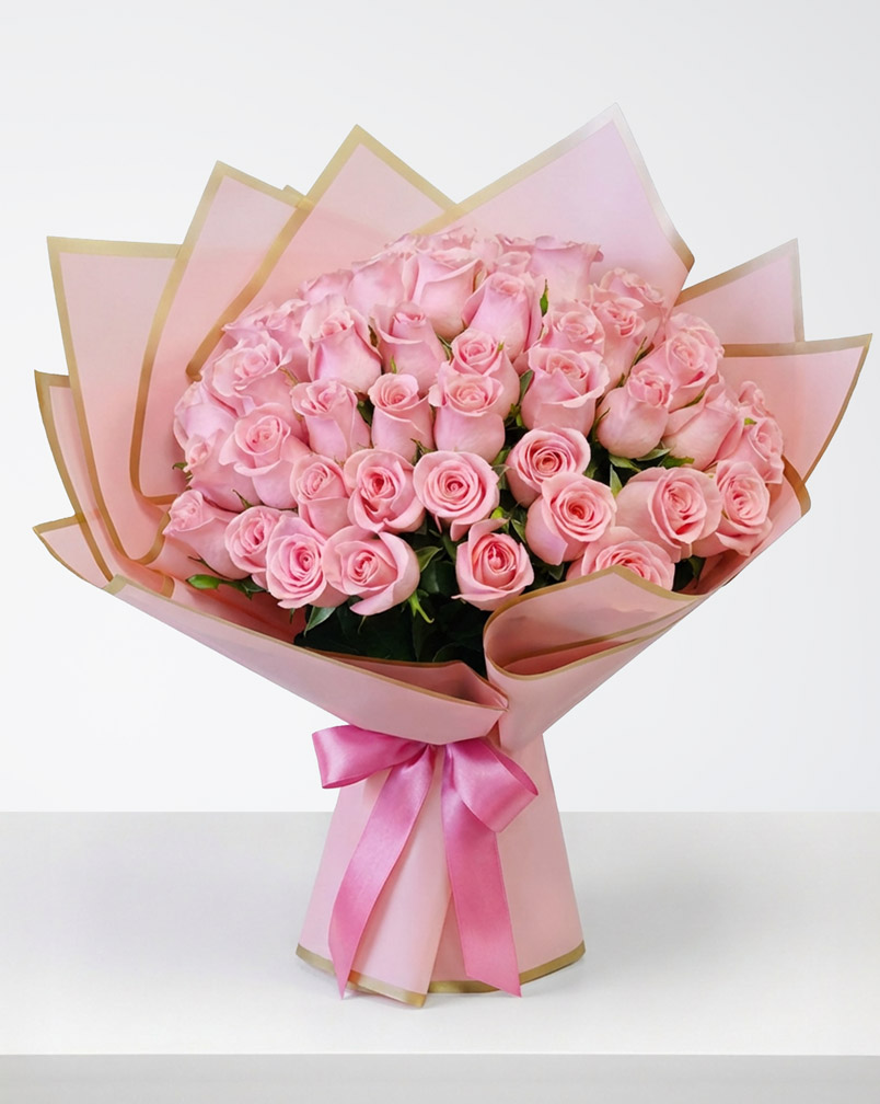50 Pink Roses Bouquet