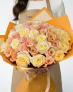 50 Yellow and Peach Garden Roses
