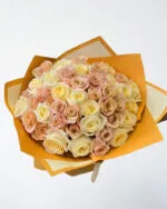 50 Yellow and Peach Garden Roses