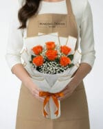 6 Orange Roses Bouquet