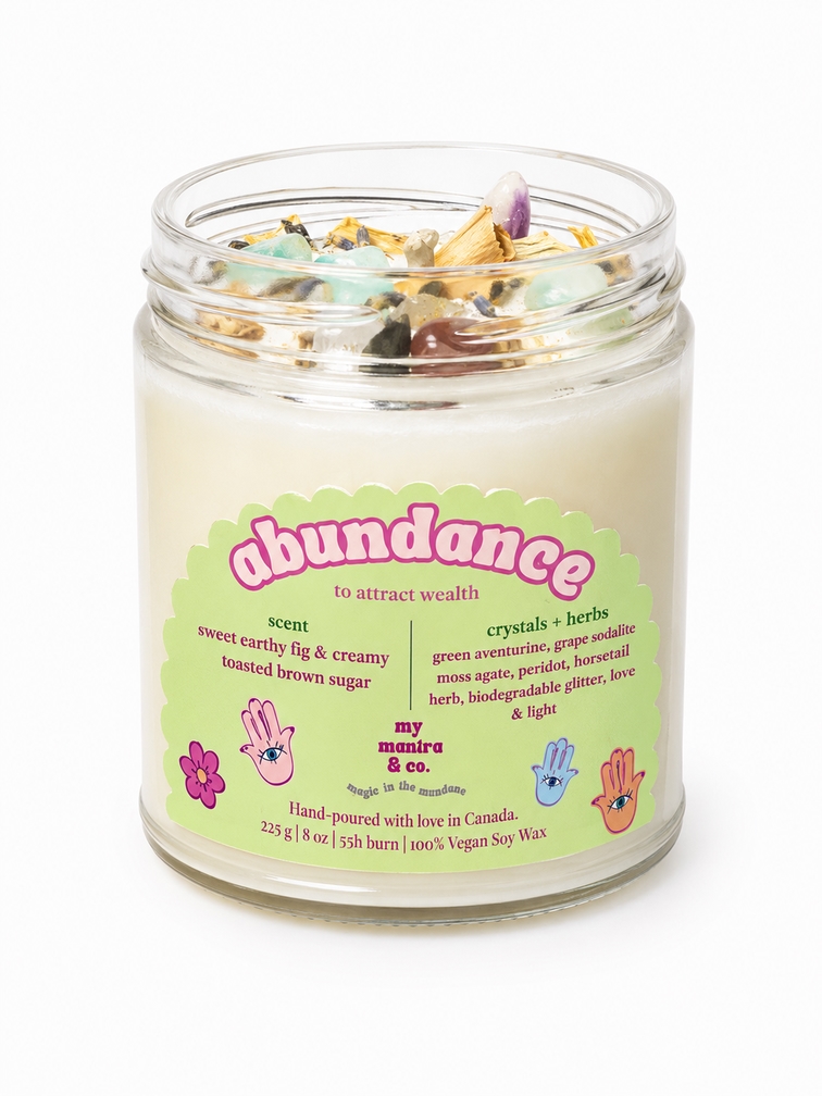 Abundance Crystal Soy Candle - Fig, Brown Sugar & Wealth _making-dream