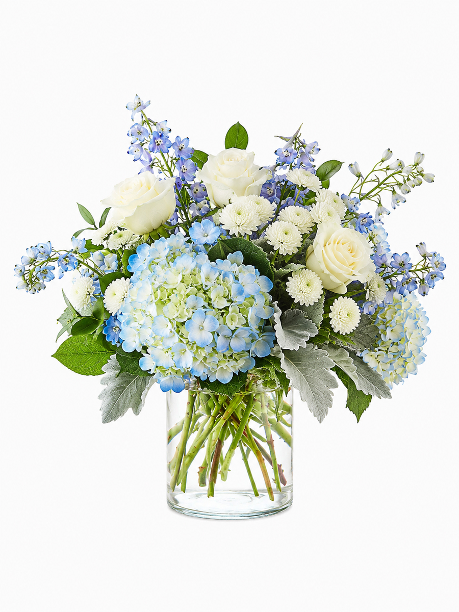 Blue Skies & Bright Wishes Bouquet (5) making dream