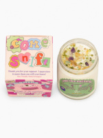 Trust the Universe Crystal Candle - Coconut Cream, Peach & Rose Water Vegan Soy Candle making-dream
