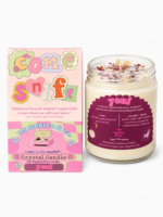 Yoni Crystal Candle - Fine Silk, Sugared Peach & Fresh Lily Vegan Soy Candle making-dream