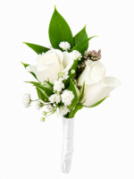 Luxury Rose Boutonniere white