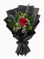 single rose bouquet red