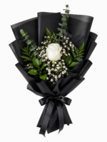 single rose bouquet white