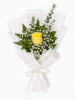 single rose bouquet yellow