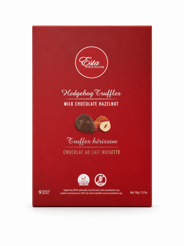 Esta Chocolates Hedgehog Truffles – Milk Chocolate Hazelnut, 90g, 9 Pieces