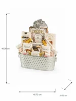 Brie and Treats Basket - gift basket size 45.72 cm long, 20.32 cm wide and 48.26 cm high