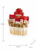Christmas Treat Gift Basket - gift basket size 45.72 cm long, 22.86 cm wide and 48.26 cm high